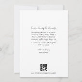 Minimalistische 'Just Married' QR-code-huwelijk Aankondiging (Achterkant)