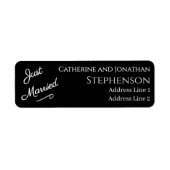 Minimalistische 'Just Married' retouradreslabels Etiket (Voorkant)
