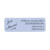 Minimalistische 'Just Married' retouradreslabels Etiket (Voorkant)