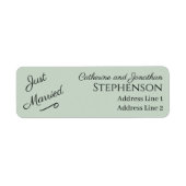Minimalistische 'Just Married' retouradreslabels Etiket (Voorkant)
