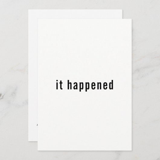 Minimalistische Just Married Website RSVP Ontvangs Kaart (Voorkant / Achterkant)