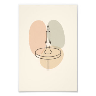 Minimalistische Kaars Lijnkunst Poster