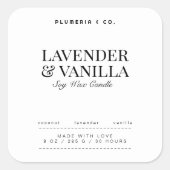 Minimalistische Kaars Product Label Sticker (Voorkant)