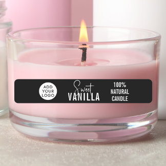 Minimalistische kaars Zakelijk Zwart | LOGO-produc Labels