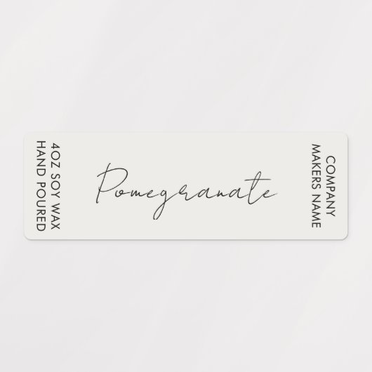 Minimalistische Kaarsenkruik Dunne verticale label (Design 1)