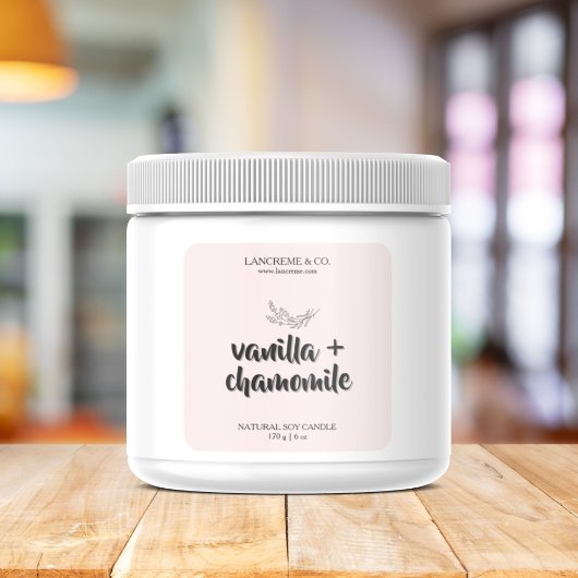 Minimalistische kaarszeep Productlabel Vierkante Sticker