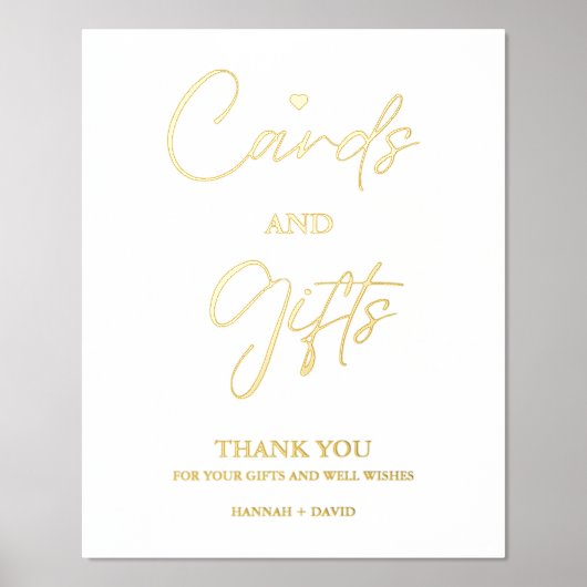 Minimalistische Kaart en Gift Dank u Trouwteken Folie Afdrukken (Voorkant)