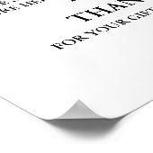Minimalistische Kaart en Gift Dank u Trouwteken Poster (Hoek)