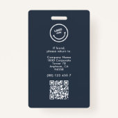 Minimalistische Kaart ID naam werknemer Ronde Foto Badge (Achterkant)