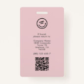 Minimalistische Kaart ID naam werknemer Ronde Foto Badge (Achterkant)