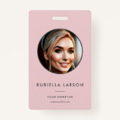 Minimalistische Kaart ID naam werknemer Ronde Foto Badge (Voorkant)