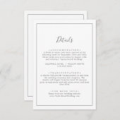 Minimalistische Kaart met details over een zilvere (Voorkant / Achterkant)