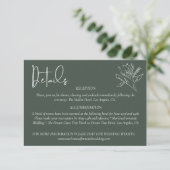 Minimalistische Kaart met details over Floral Wedd (Staand voorkant)