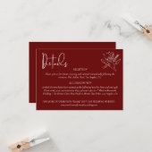 Minimalistische Kaart met details over Floral Wedd (Voorkant / Achterkant in situ)