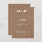 Minimalistische Kaart met details van Rustic Kraft (Voorkant / Achterkant)