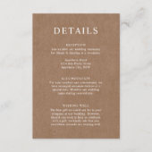 Minimalistische Kaart met details van Rustic Kraft (Voorkant)