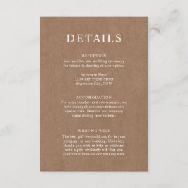 Minimalistische Kaart met details van Rustic Kraft