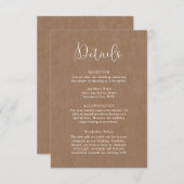 Minimalistische Kaart met details van Rustic Kraft (Voorkant / Achterkant)