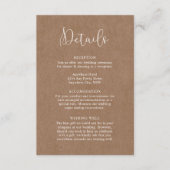 Minimalistische Kaart met details van Rustic Kraft (Voorkant)