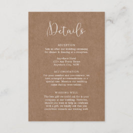 Minimalistische Kaart met details van Rustic Kraft