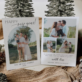 Minimalistische kaart met gelukkig nieuwjaar