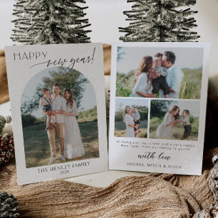 Minimalistische kaart met gelukkig nieuwjaar