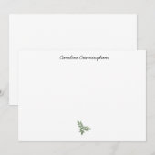 Minimalistische Kaart met groene lebspuit Notitiekaartje (Voorkant / Achterkant)