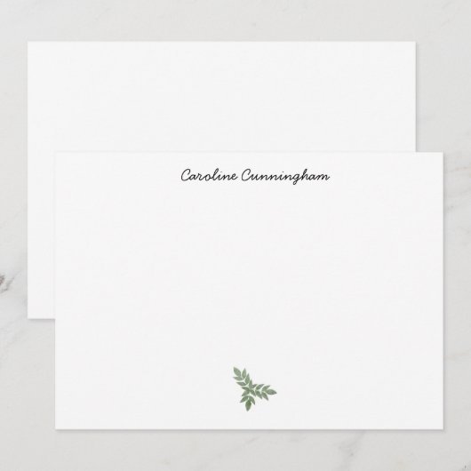 Minimalistische Kaart met groene lebspuit Notitiekaartje (Voorkant / Achterkant)