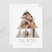 Minimalistische Kaart met kerstbomen voor de kerst (Voorkant / Achterkant)