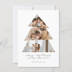 Minimalistische Kaart met kerstbomen voor de kerst