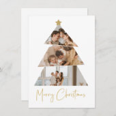 Minimalistische Kaart met kerstbomen voor de kerst (Voorkant / Achterkant)