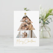 Minimalistische Kaart met kerstbomen voor de kerst (Staand voorkant)