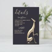 Minimalistische Kaart met zwarte en goudhondenwedd (Staand voorkant)