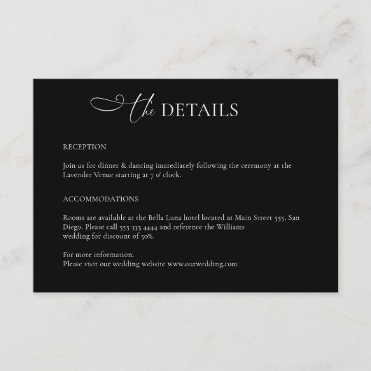 Minimalistische Kaart met zwarte moderne bruiloft (Voorkant)