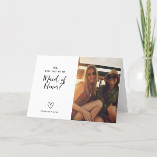 Minimalistische kaart om een Maid of Honor te vrag