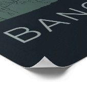 Minimalistische kaart van Bangkok - Green & Black  Poster (Hoek)