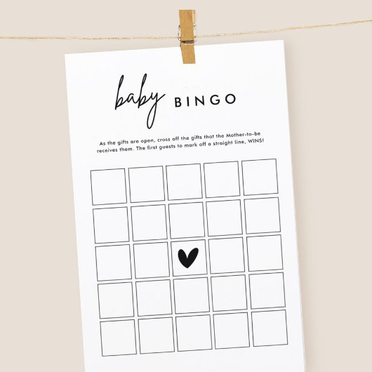 Minimalistische Kaart van de Baby Bingo Game van h