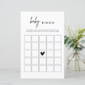 Minimalistische Kaart van de Baby Bingo Game van h (Staand voorkant)