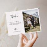 Minimalistische Kaart van de Foto Bedankt van het<br><div class="desc">Minimalistische en elegante trouwdank voor uw kaartje met scripttypografie 'dank u'. De tekst en de berichten kunnen op de rug van de kaart worden uitgegeven. Voor een meer geavanceerde aanpassing van dit ontwerp, bijvoorbeeld het wijzigen van de lay-out, het lettertype of de tekstgrootte, klikt u hierboven op de knop "AANPASSEN"....</div>