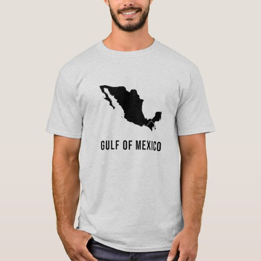Minimalistische kaart van de Golf van Mexico T-shirt (Voorkant)