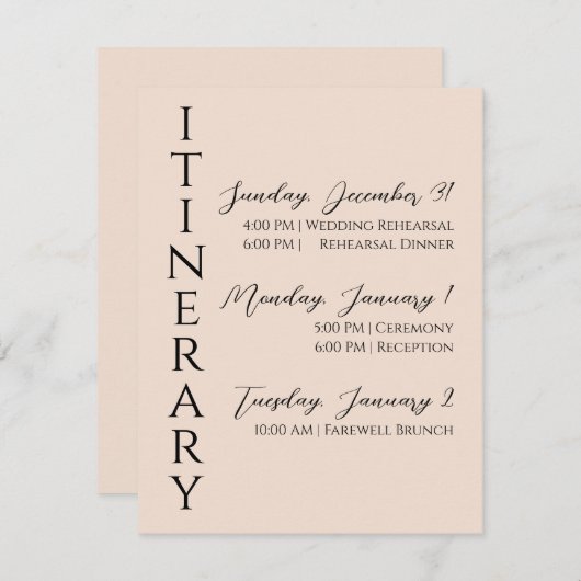 Minimalistische Kaart van de moderne reisbijlage (Voorkant / Achterkant)