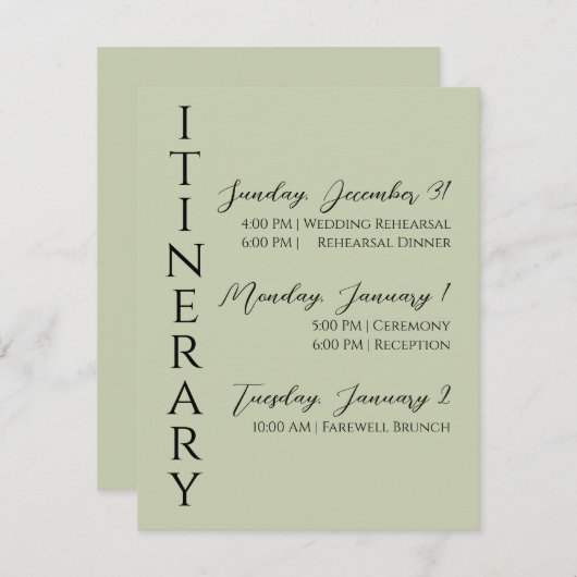 Minimalistische Kaart van de moderne reisbijlage (Voorkant / Achterkant)