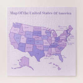 Minimalistische kaart van de Verenigde Staten Roze Legpuzzel