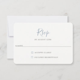 Minimalistische Kaart van Dusty Blue Wedding RSVP