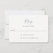 Minimalistische Kaart van Dusty Blue Wedding RSVP (Voorkant)