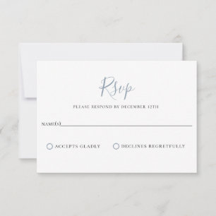 Minimalistische Kaart van Dusty Blue Wedding RSVP