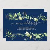 Minimalistische Kaart van Greenery Moving Announce (Voorkant / Achterkant)