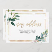 Minimalistische Kaart van Greenery Moving Announce (Voorkant / Achterkant)