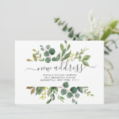 Minimalistische Kaart van Greenery Moving Announce (Staand voorkant)