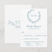 Minimalistische Kaart van het Monogram Weddenschap (Voorkant / Achterkant)